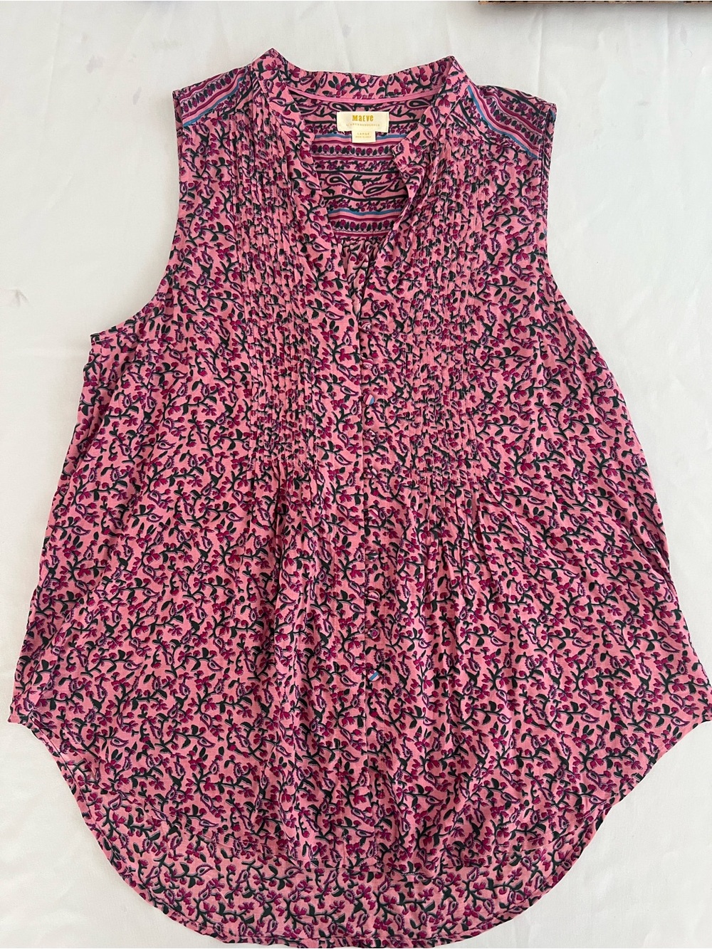 Maeve Pink Printed Sleeveless Top